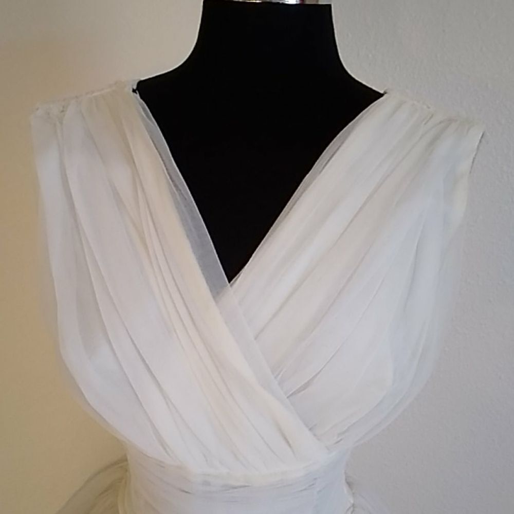 White Vintage Wedding Women Dress Size S Appropriate - Picture 3 of 15